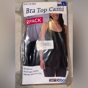 NWT Size Large 2 Pack Padded Bra Tank Tops 32 Degrees Black & Purple